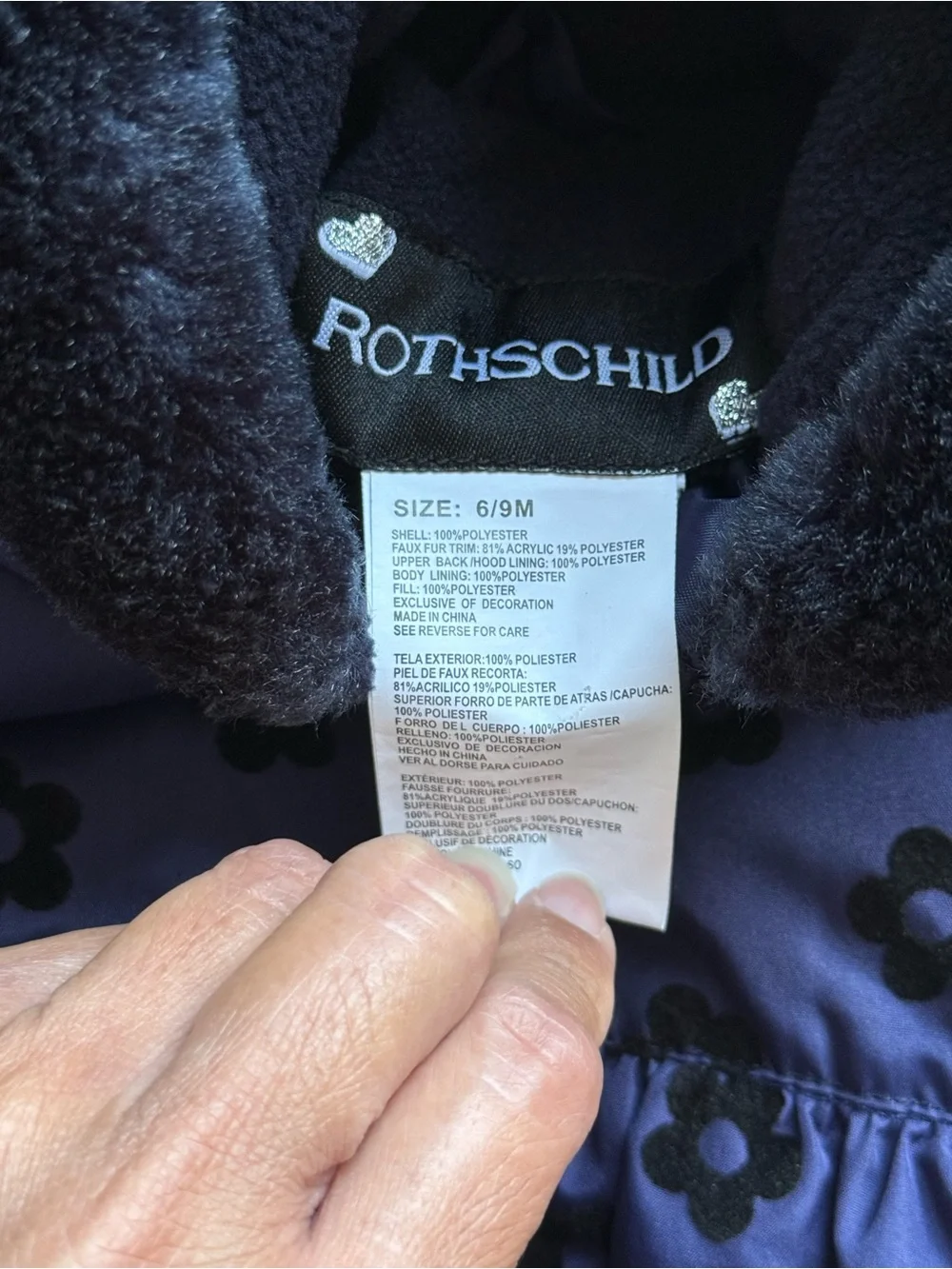 Rothschild Purple Floral Puffer Baby One-Piece Snowsuit